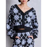 ブラック | アーガイルニットカーディガン | GYDA