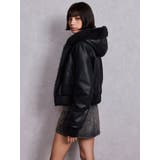 Hoodie Fake Leatherコート | GYDA | 詳細画像3 