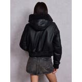 Hoodie Fake Leatherコート | GYDA | 詳細画像4 