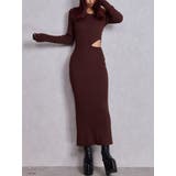 ブラウン | GG CHAIN LEFT OPEN LONGニットワンピース | GYDA