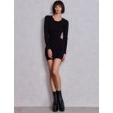 LONG SLEEVE SIDE OPEN ニットミニワンピース | GYDA | 詳細画像5 