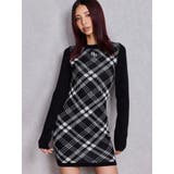 GG embroideryラメCHECKニットワンピース | GYDA | 詳細画像2 