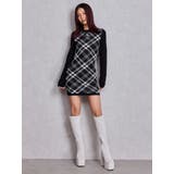 GG embroideryラメCHECKニットワンピース | GYDA | 詳細画像5 