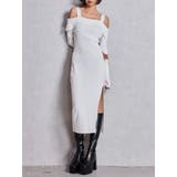 オフホワイト | オフショルニットLONGワンピース | GYDA