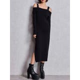 ブラック | オフショルニットLONGワンピース | GYDA