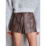 ブラウン | フェイクレザーレイヤーショートパンツ | GYDA