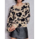 ベージュ | GG Leopardシャギーショートニットトップス | GYDA