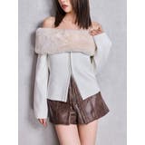 オフホワイト | エコファーオフショルチェーンbijouニットトップス | GYDA