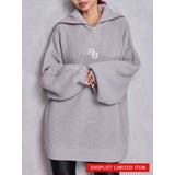 グレー | 【SHOPLIST限定】GGハーフZIPニットトップス | GYDA