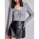 グレー | フロントレースアップショートトップス | GYDA