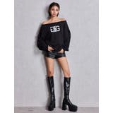 アームギャザーSymmetry GYDAオフショルスウェットトップス | GYDA | 詳細画像4