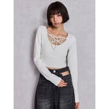 2WAYレースアップラメテレコトップス | GYDA | 詳細画像10