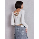 2WAYレースアップラメテレコトップス | GYDA | 詳細画像3