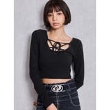 2WAYレースアップラメテレコトップス | GYDA | 詳細画像6