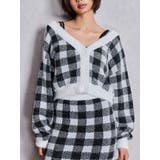 ブラック | CHECK shaggyニットカーディガン | GYDA