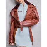 ブラウン | Fake leather shortジャケット | GYDA