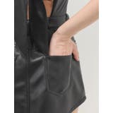 BACKリボンフェイクレザースカートライクミニワンピース | GYDA | 詳細画像12 