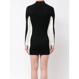 BICOLOR WIDE LINEハーフZIPニットワンピース | GYDA | 詳細画像20 