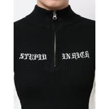 BICOLOR WIDE LINEハーフZIPニットワンピース | GYDA | 詳細画像21 