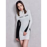 BICOLOR WIDE LINEハーフZIPニットワンピース | GYDA | 詳細画像6 