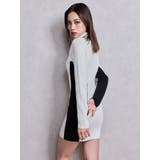 BICOLOR WIDE LINEハーフZIPニットワンピース | GYDA | 詳細画像7 