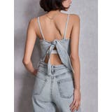 BACKリボンデニムロンパース | GYDA | 詳細画像1