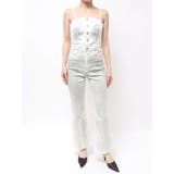 オフホワイト | BACKリボンデニムロンパース | GYDA