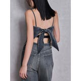 インディゴ | BACKリボンデニムロンパース | GYDA