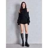 アームギャザーレイヤードニットロンパース | GYDA | 詳細画像7 