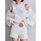 アイボリー | アームギャザーレイヤードニットロンパース | GYDA