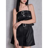 ブラック | W BELT GLITTERロンパース | GYDA