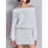 オフホワイト | オフショルデザインシャギーニットワンピース | GYDA