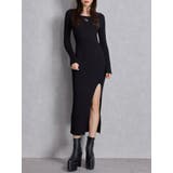 GGプレート long sleeve LONGニットワンピース | GYDA | 詳細画像1