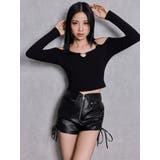 GG drawstring fake leatherショートパンツ | GYDA | 詳細画像8 