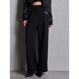 ブラック | GG chain glitter print straightパンツ | GYDA