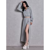 sacred edge crossレースアップロングスリットスウェットスカート | GYDA | 詳細画像5 