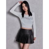 スリットフェイクレザープリーツスカートライクショートパンツ | GYDA | 詳細画像3 