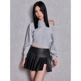 スリットフェイクレザープリーツスカートライクショートパンツ | GYDA | 詳細画像9 