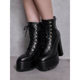 shiny lace upタンクソールショートブーツ | GYDA | 詳細画像3 