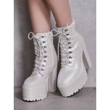 shiny lace upタンクソールショートブーツ | GYDA | 詳細画像4 