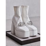 オフホワイト | GD bijou 2WAYチャンキーショートブーツ | GYDA