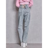 ハイウエストBACK LACE UPストレートデニムパンツ | GYDA | 詳細画像2