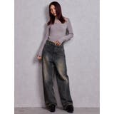 ハイウエストBACK CROSS POINTワイドデニムパンツ | GYDA | 詳細画像28