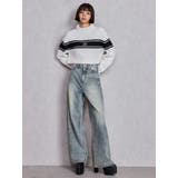 ハイウエストBACK CROSS POINTワイドデニムパンツ | GYDA | 詳細画像3