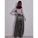 ハイウエストBACK CROSS POINTワイドデニムパンツ | GYDA | 詳細画像30