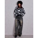 ハイウエストBACK CROSS POINTワイドデニムパンツ | GYDA | 詳細画像31