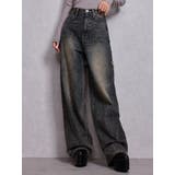 ハイウエストBACK CROSS POINTワイドデニムパンツ | GYDA | 詳細画像39