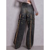 ハイウエストBACK CROSS POINTワイドデニムパンツ | GYDA | 詳細画像40