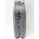 ハイウエストBACK CROSS POINTワイドデニムパンツ | GYDA | 詳細画像49