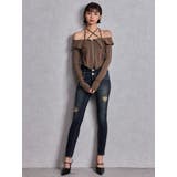 ハイウエストバッククロスダメージスキニーデニムパンツ | GYDA | 詳細画像17